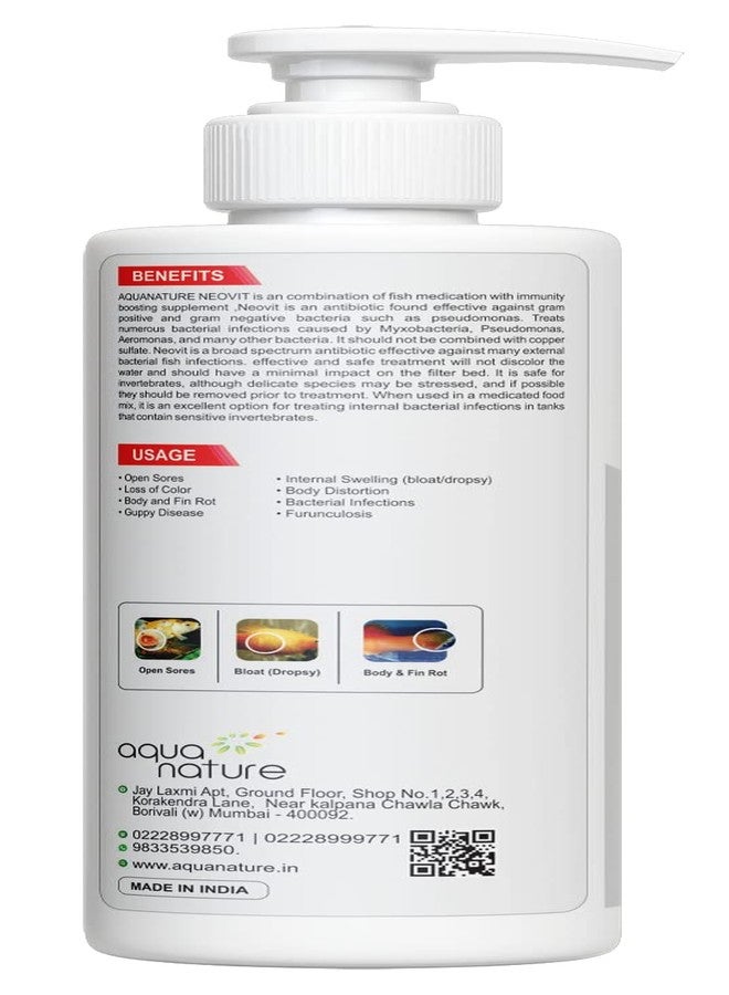 aqua nature Neovit Treats External Fungal Infection & Bacterial Diseases for Fresh & Saltwater (120 Ml) - Image 2
